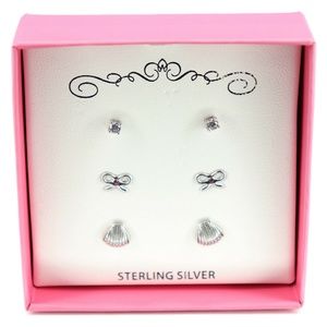 Macy's Children's Sterling Silver 3-Pc. Earrings